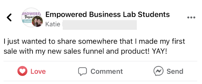 Testimonial from Katie